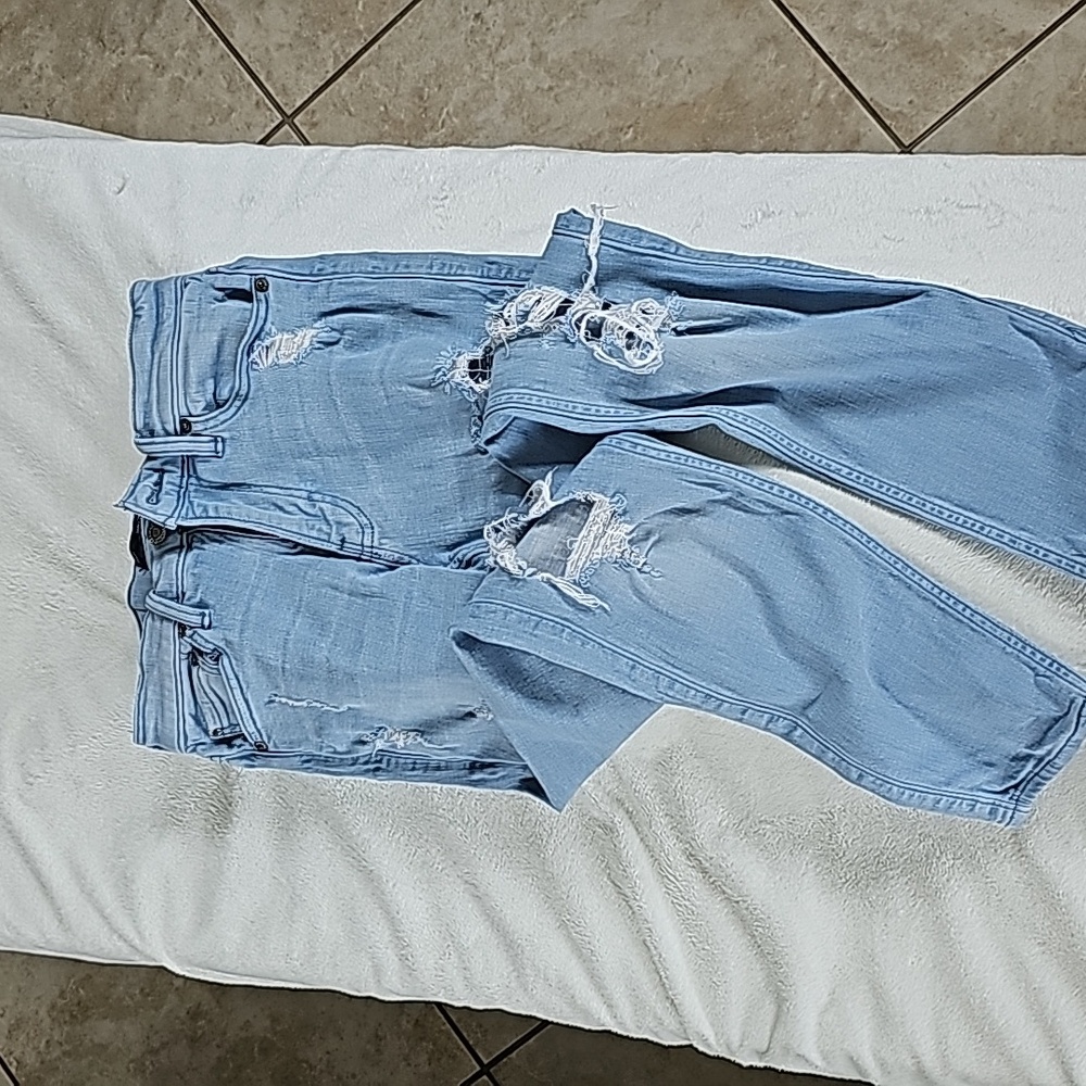 HOLLISTER | Men’s Advanced Stretch Skinny Ripped Jeans Light Wash Distressed - Picture 4 of 12